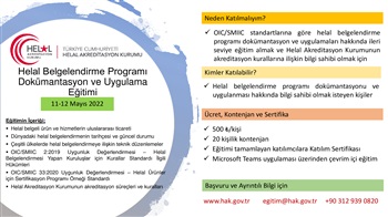 Helal Belgelendirme Programı Dokümantasyon ve Uygulama Eğitimi (11-12 Mayıs 2022)